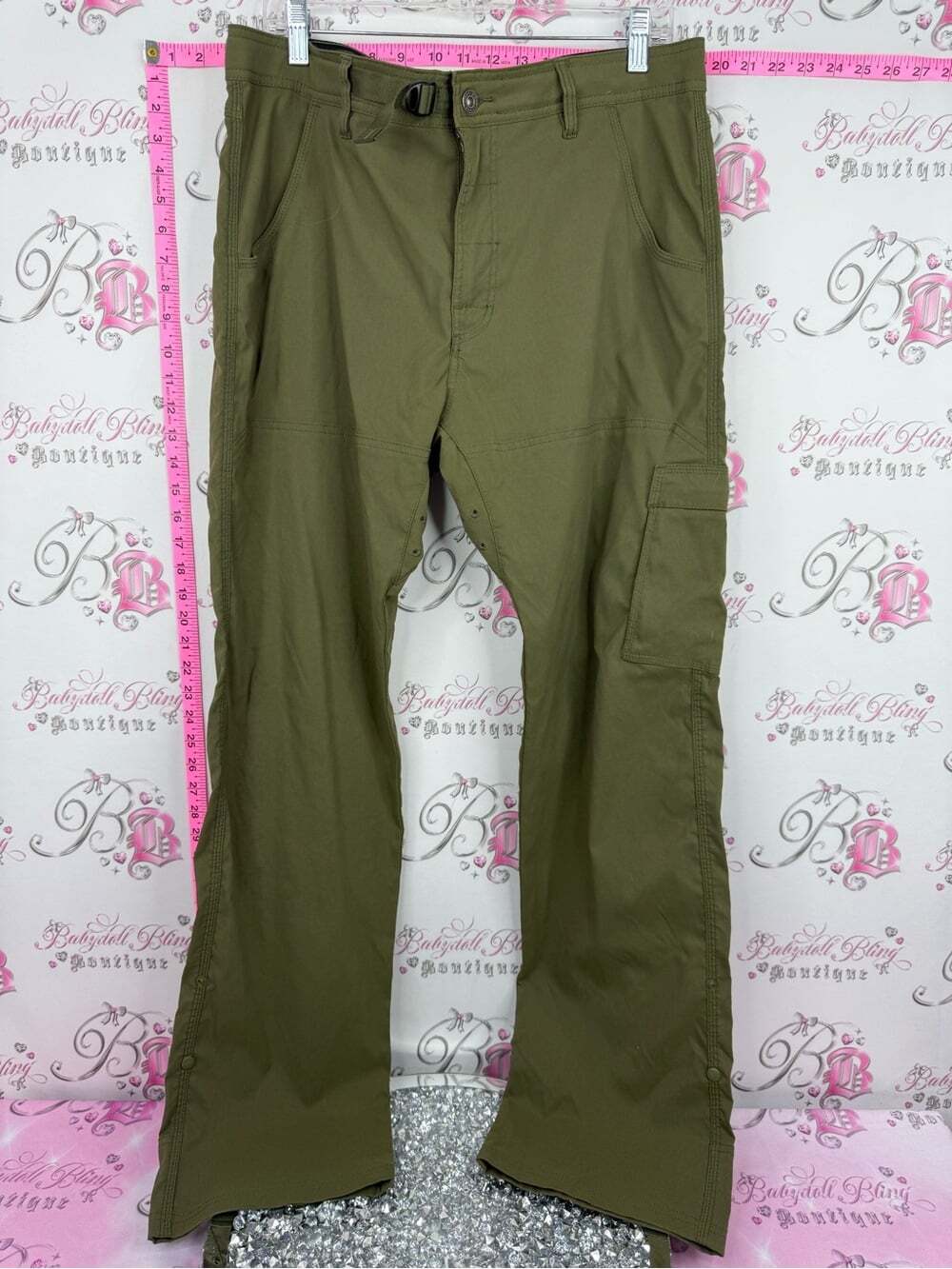 Prana pants cargo green pockets Olive Cargo Pants with Side Pocket 36W 34L